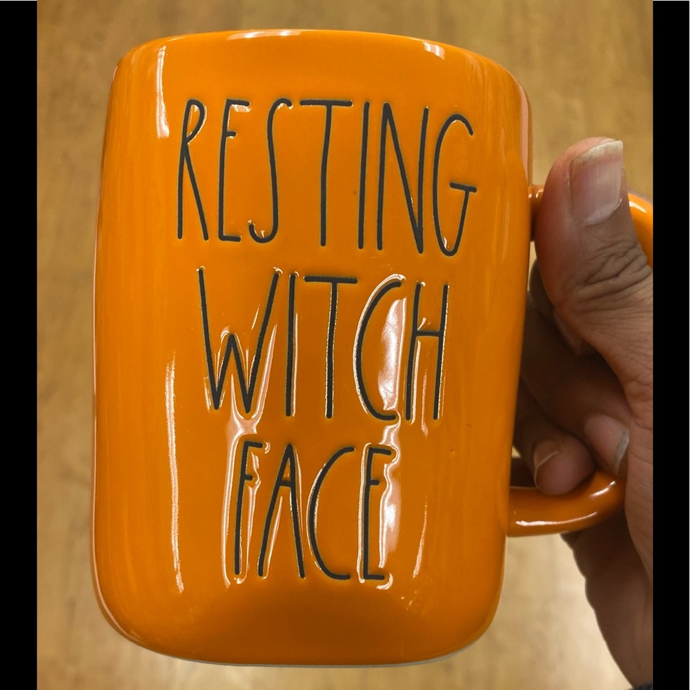 Rae Dunn “Resting Witch Face” Coffee Mug Halloween decor